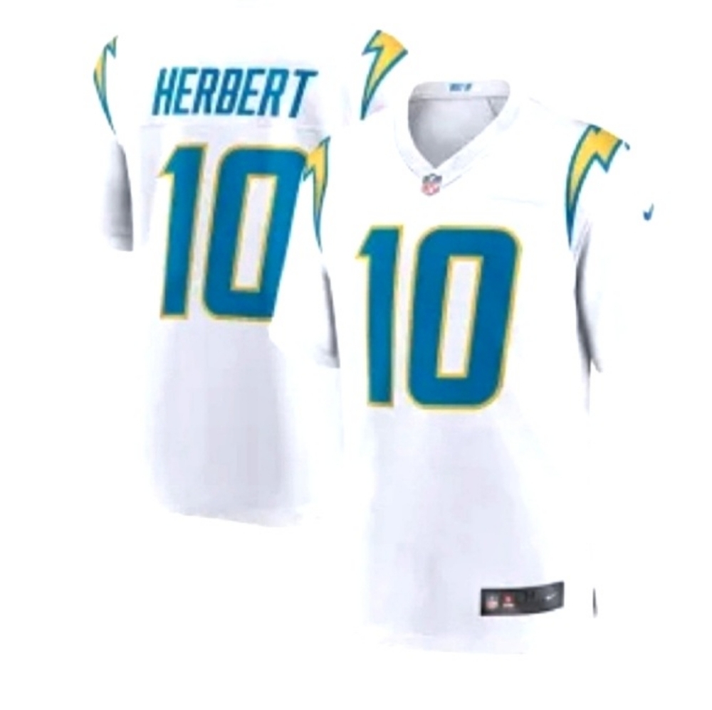 NEW - Men's Los Angeles Chargers Justin Herbert Nike White Game Jersey. XXL.